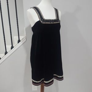 Free People Black Velvet Flower Midi